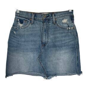 Abercrombie & Fitch Ultra High Rise Mini Jean Skirt Size 27/4 Curve Love Denim